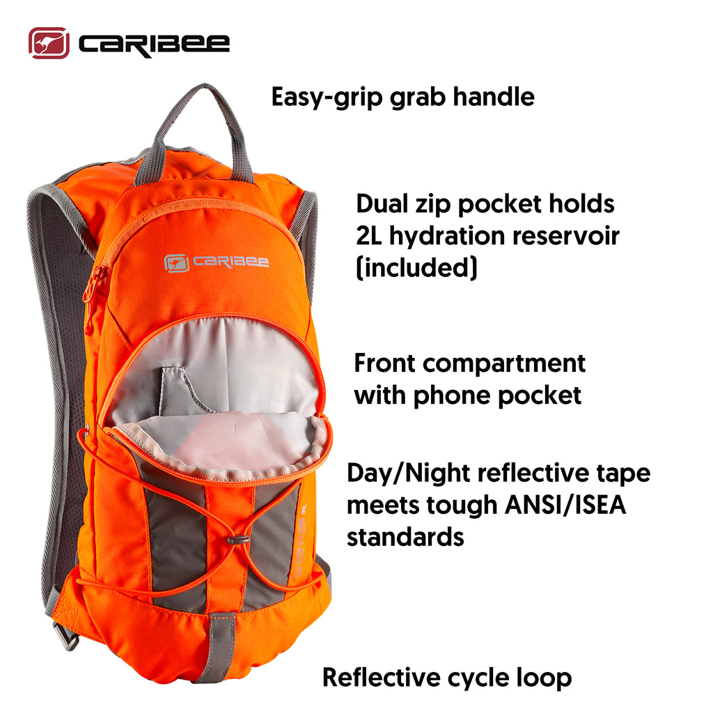Caribee Stinger 2L Hi Vis Hydration Backpack