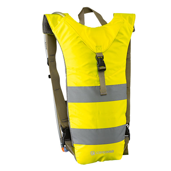 high visibility hydration backpack in orange